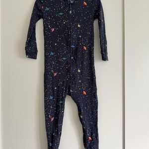GAP Navy Toddler Romper Pajamas Space Print 2T
